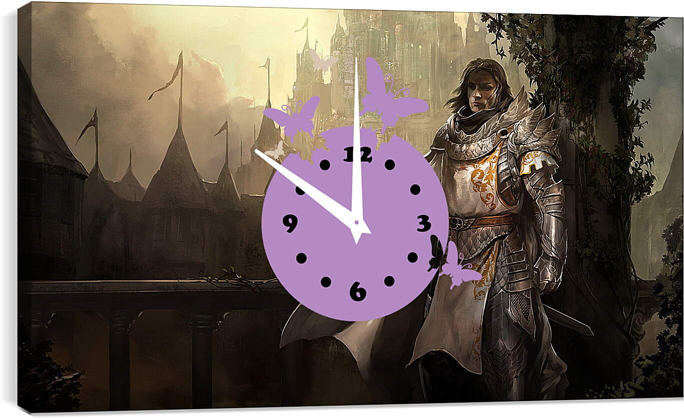 Часы картина - guild wars 2, castle, fog
