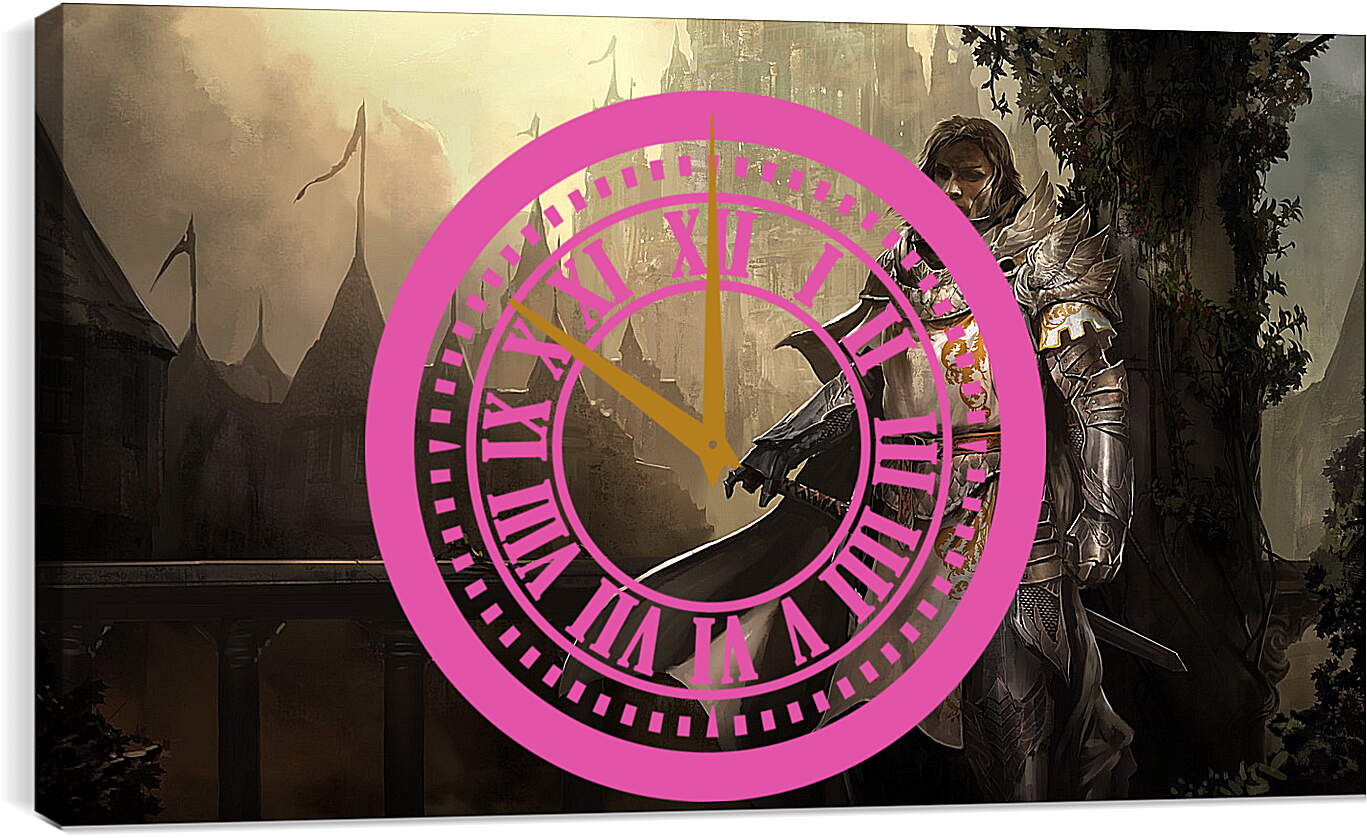 Часы картина - guild wars 2, castle, fog
