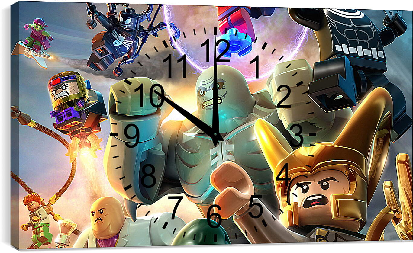 Часы картина - lego marvel super heroes, lego, super villains
