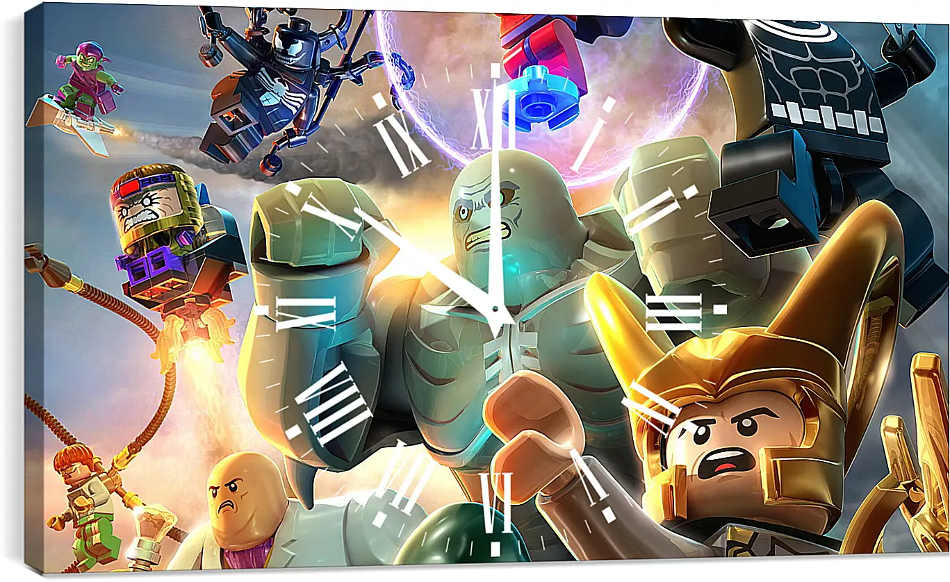 Часы картина - lego marvel super heroes, lego, super villains
