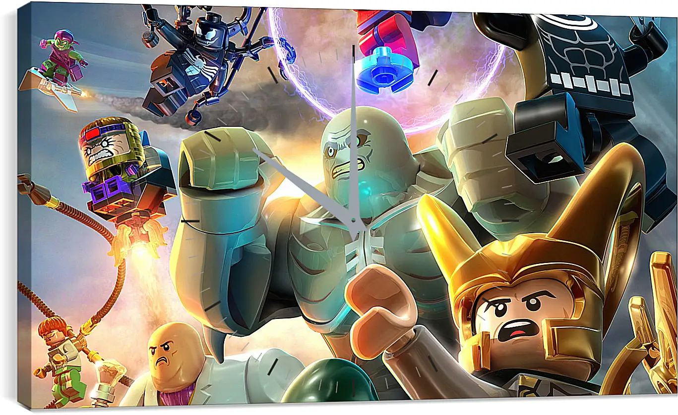 Часы картина - lego marvel super heroes, lego, super villains
