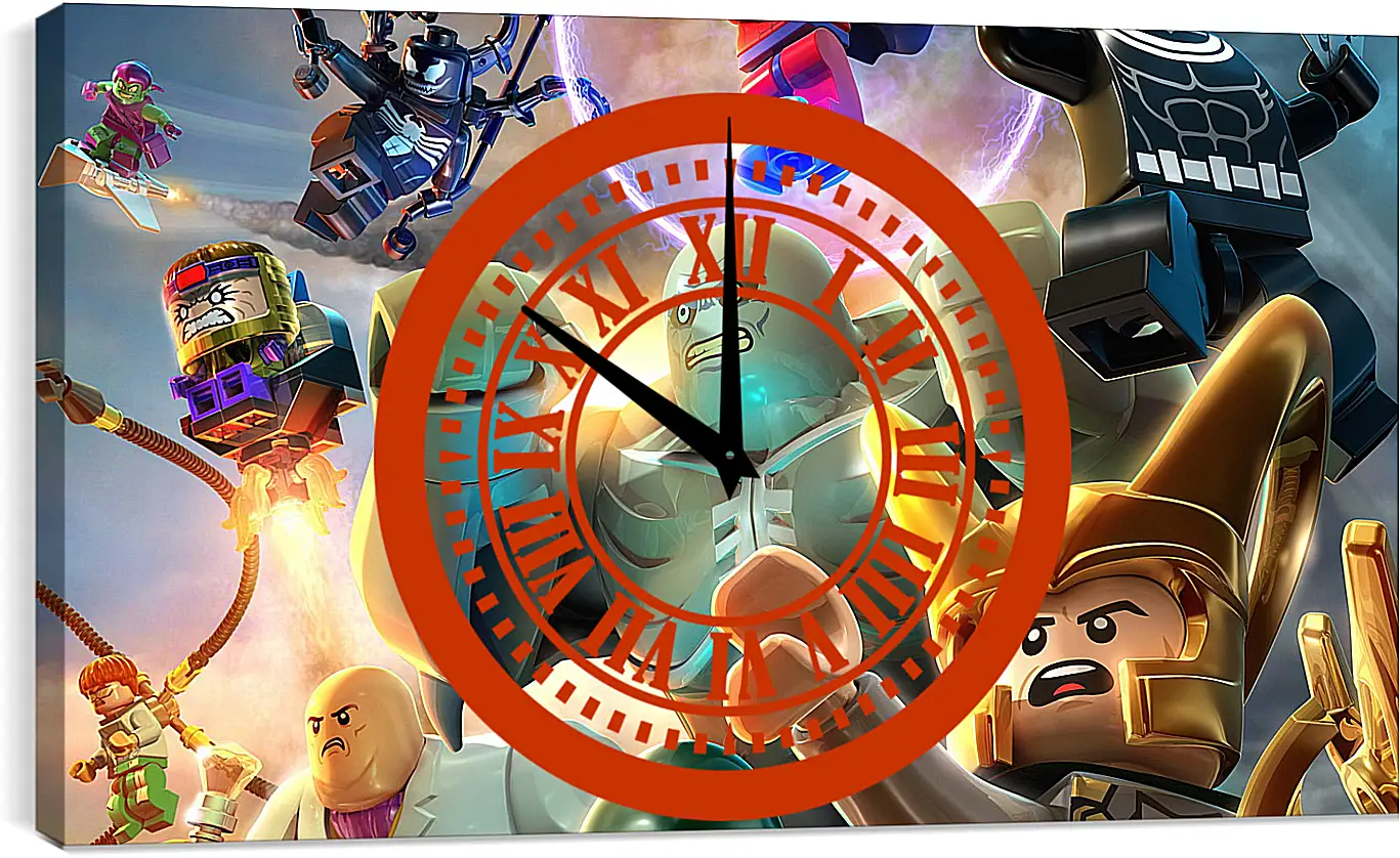 Часы картина - lego marvel super heroes, lego, super villains
