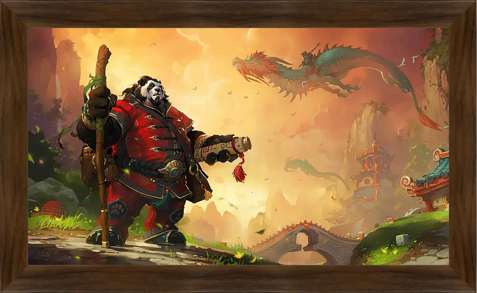 Картина в раме - world of warcraft, mists of pandaria, panda