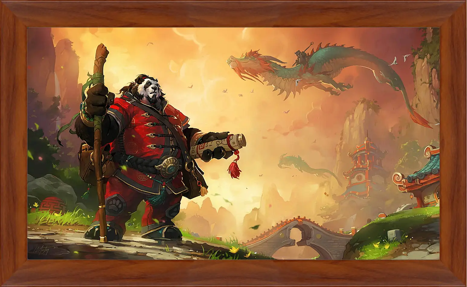 Картина в раме - world of warcraft, mists of pandaria, panda