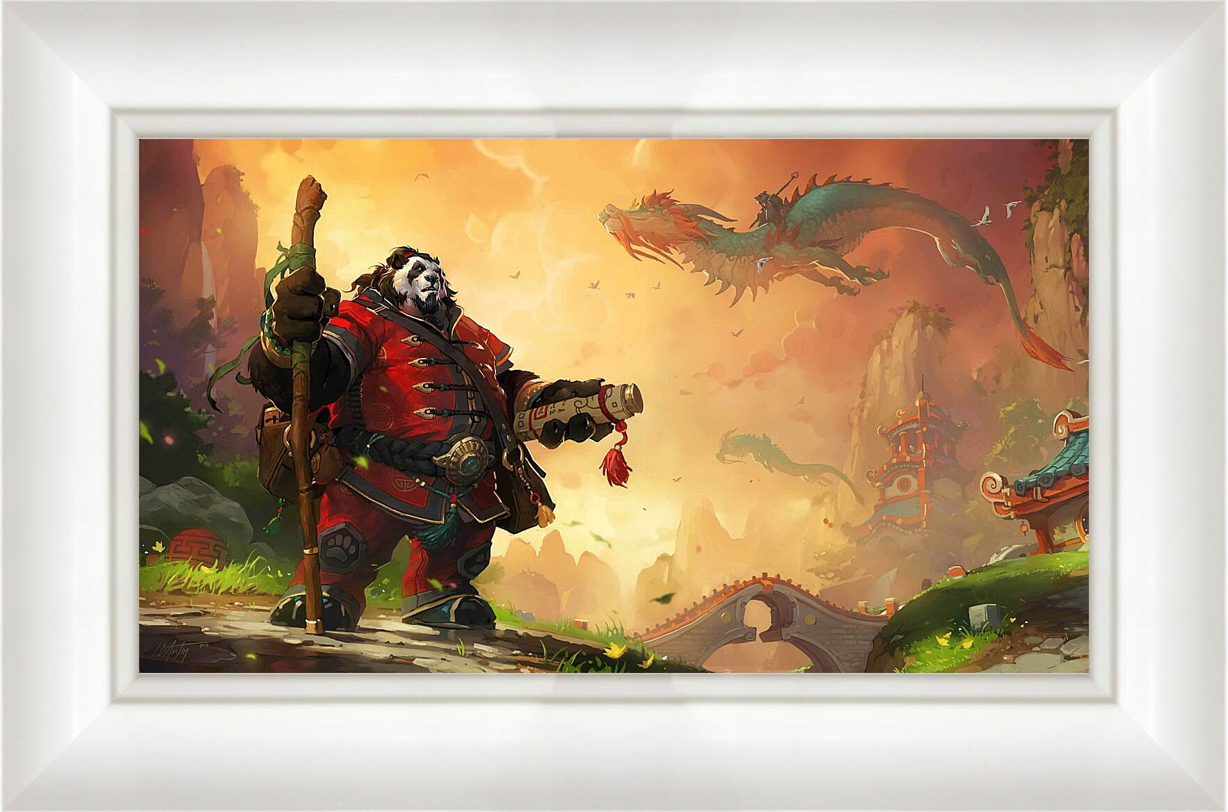 Картина в раме - world of warcraft, mists of pandaria, panda