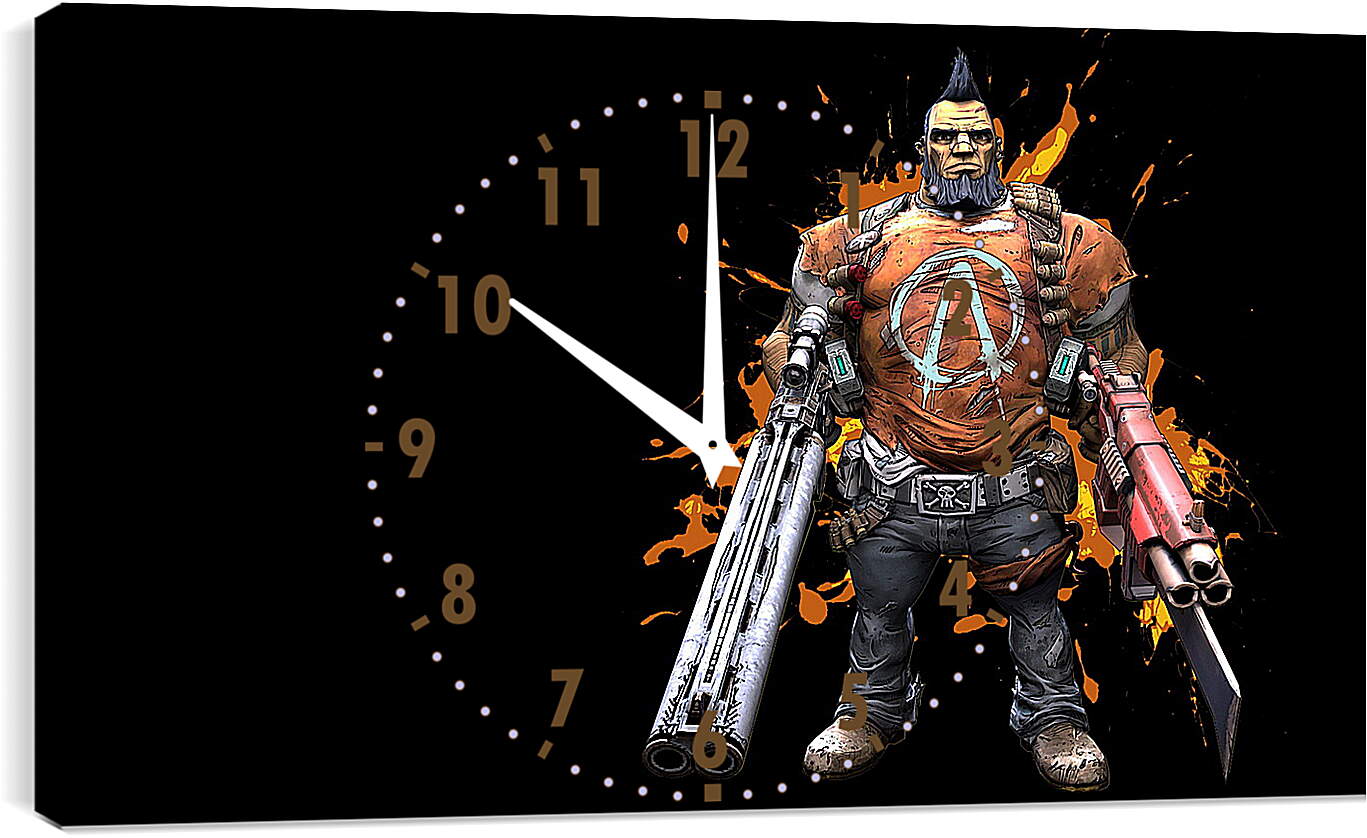 Часы картина - borderlands 2, salvador, weapon
