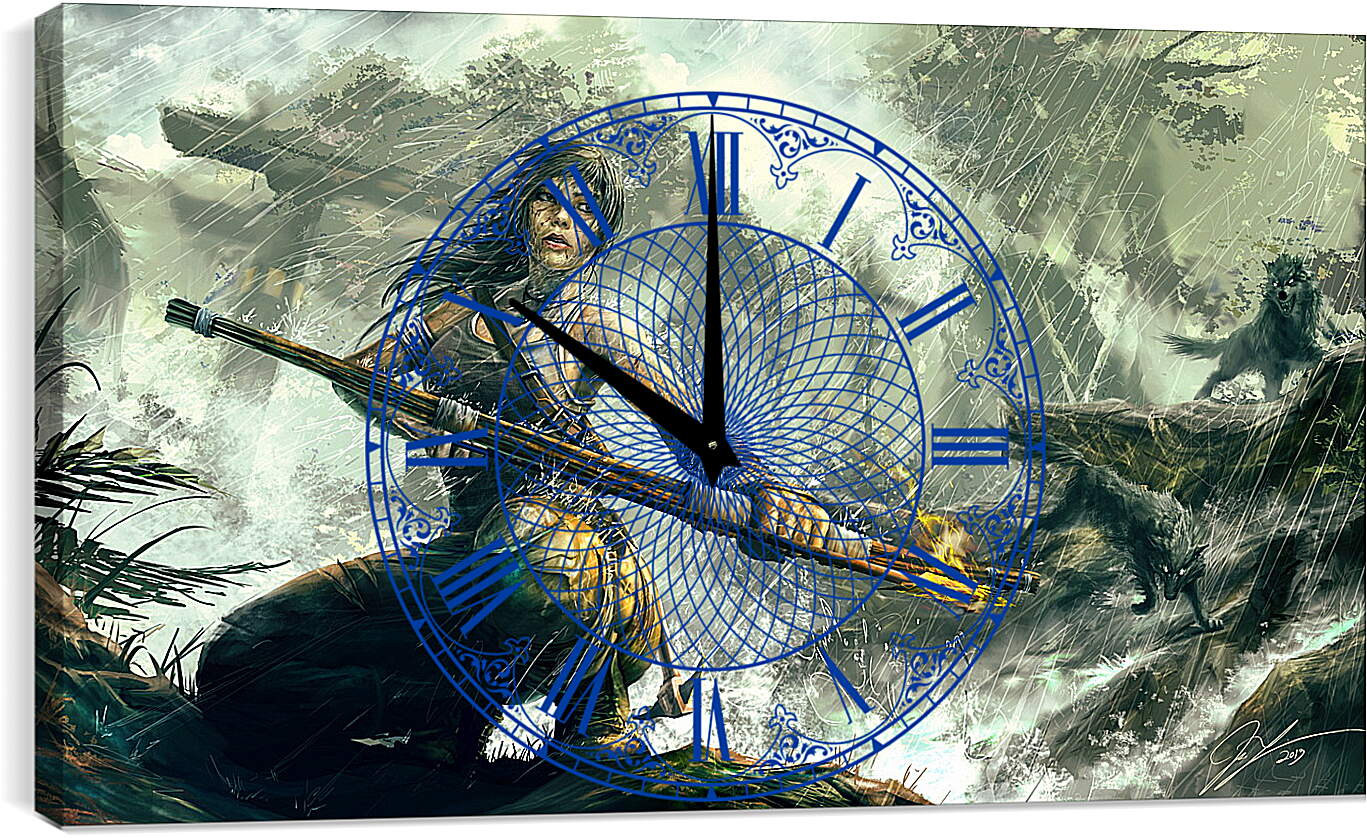 Часы картина - tomb raider, reborn, lara croft