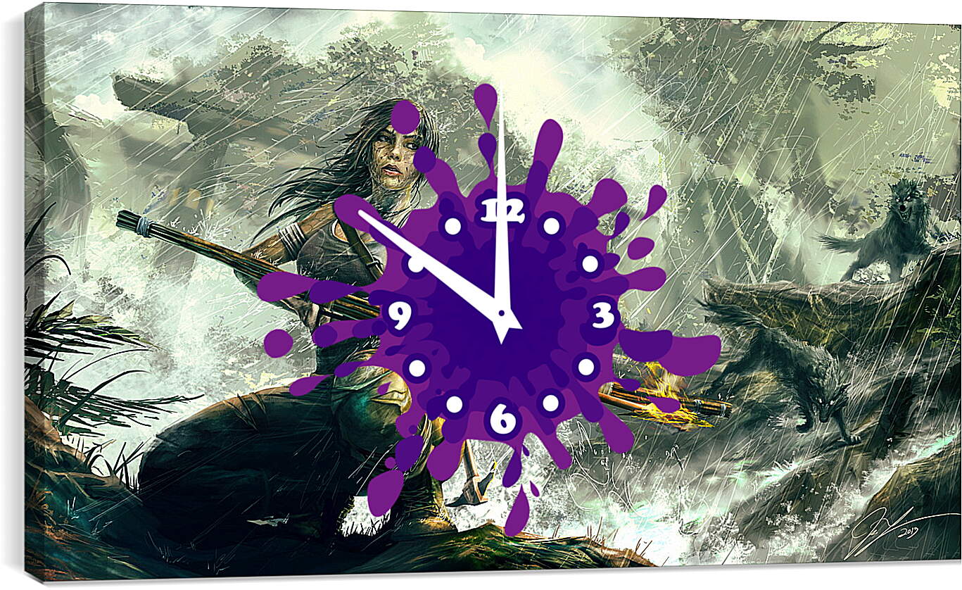 Часы картина - tomb raider, reborn, lara croft