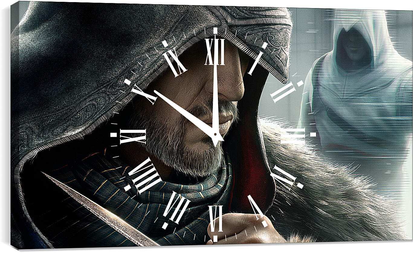 Часы картина - assassins creed, desmond miles, hood
