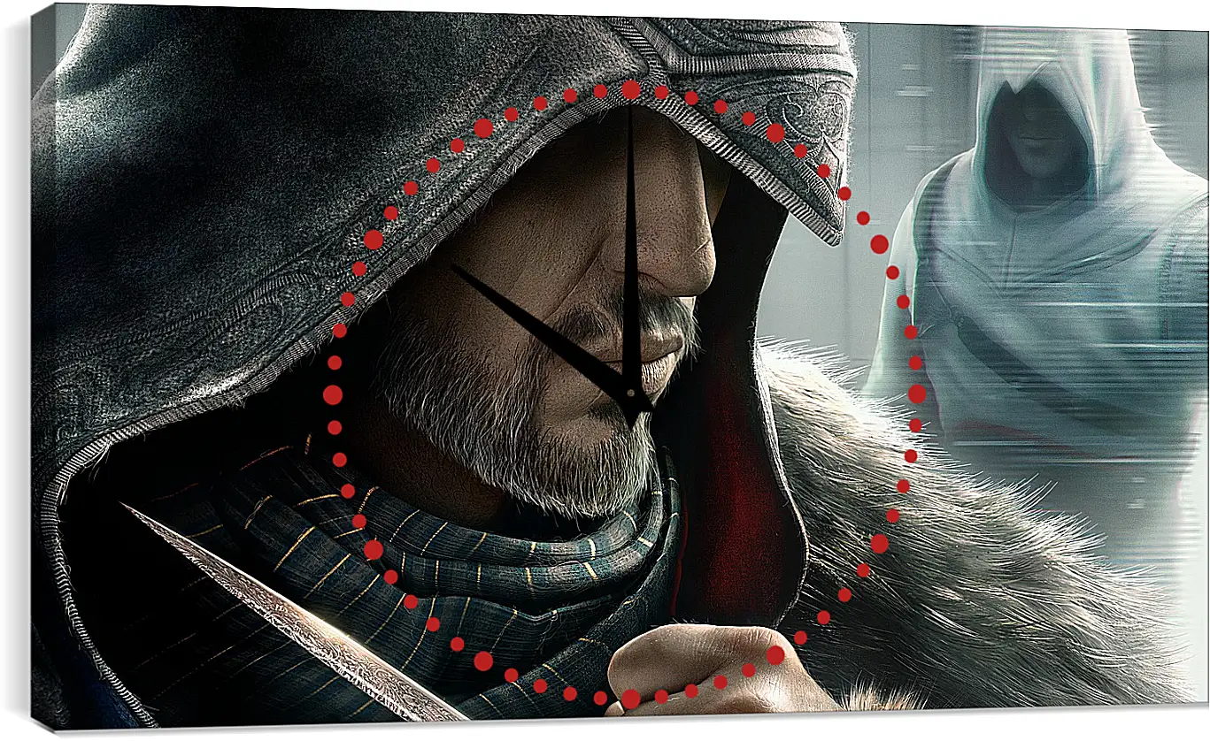 Часы картина - assassins creed, desmond miles, hood
