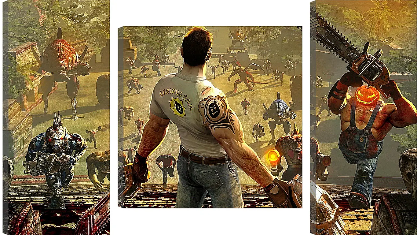 Модульная картина - serious sam, samuel stone, monsters
