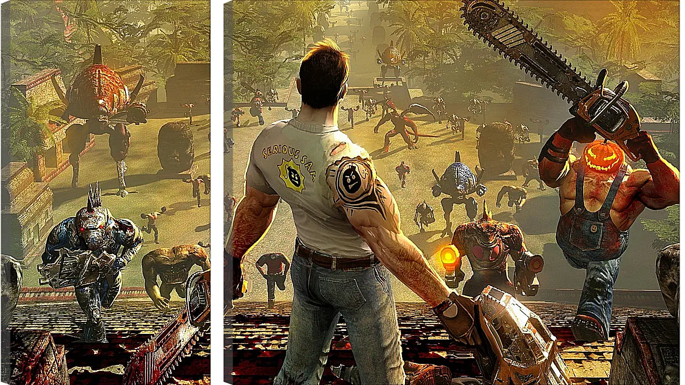 Модульная картина - serious sam, samuel stone, monsters
