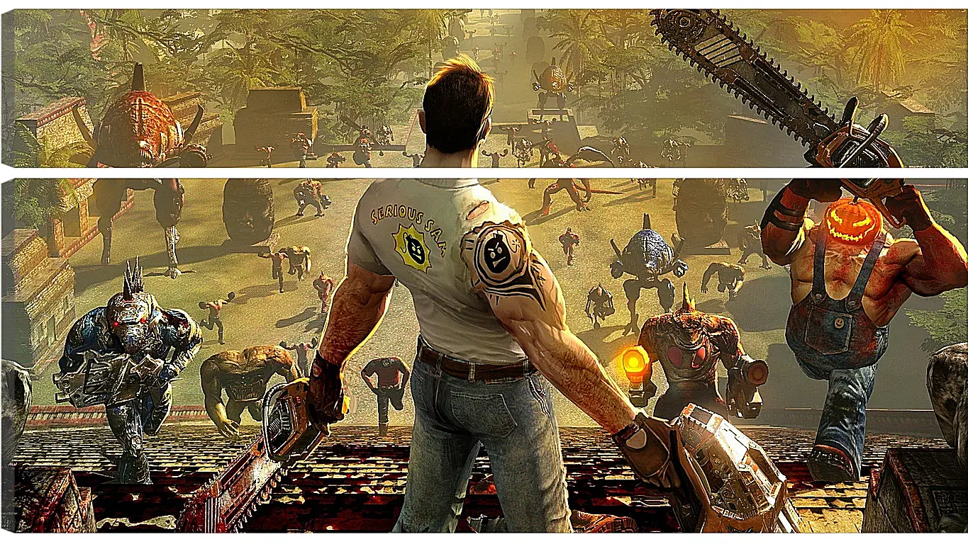 Модульная картина - serious sam, samuel stone, monsters
