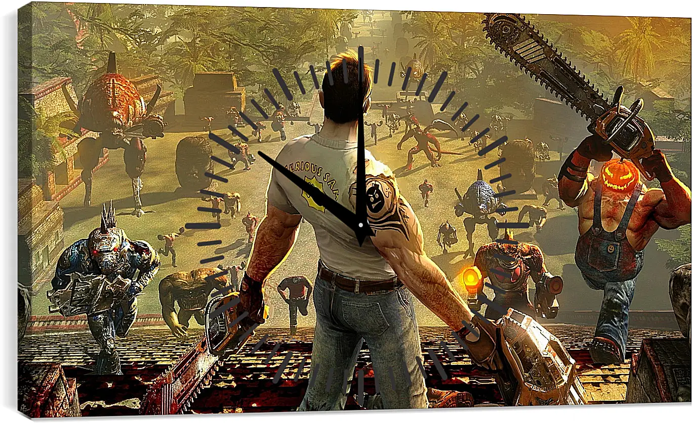 Часы картина - serious sam, samuel stone, monsters
