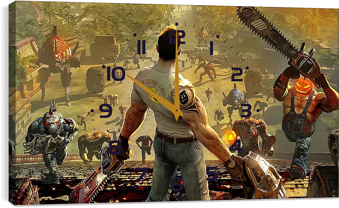 Часы картина - serious sam, samuel stone, monsters
