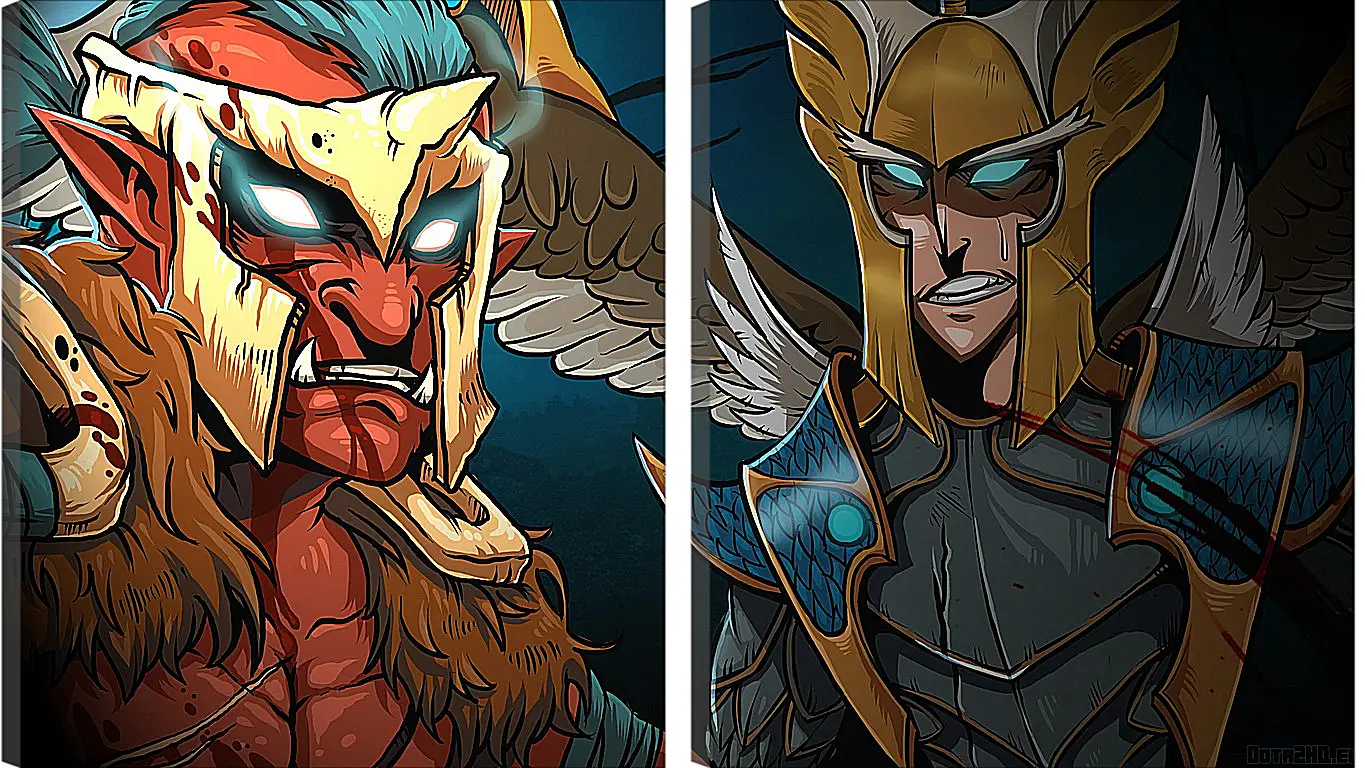 Модульная картина - skywrath mage, troll warlord, dota 2