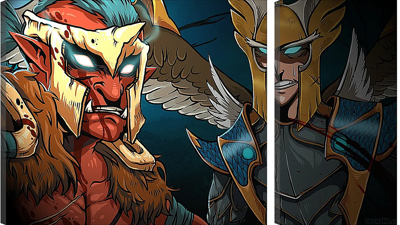 Модульная картина - skywrath mage, troll warlord, dota 2