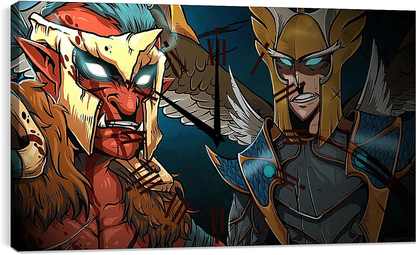 Часы картина - skywrath mage, troll warlord, dota 2