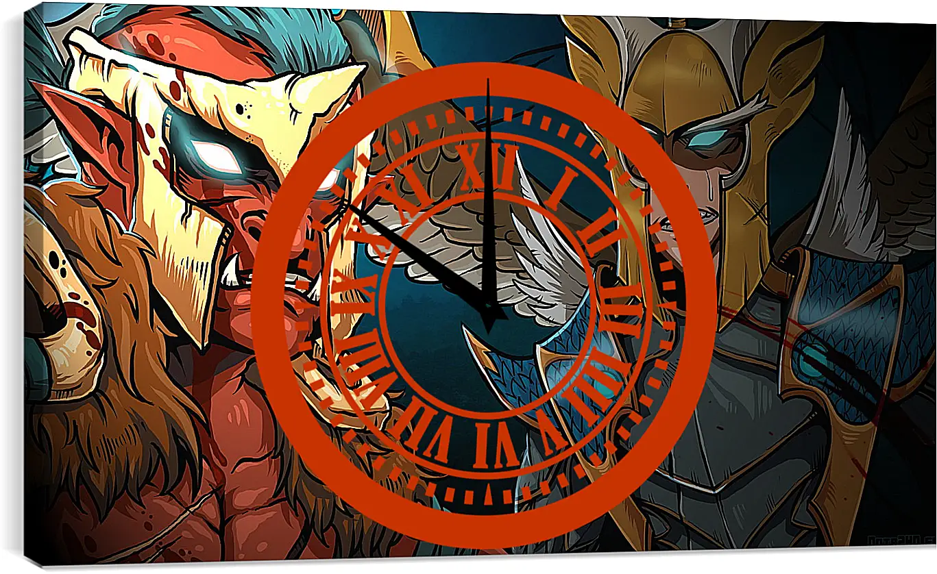 Часы картина - skywrath mage, troll warlord, dota 2
