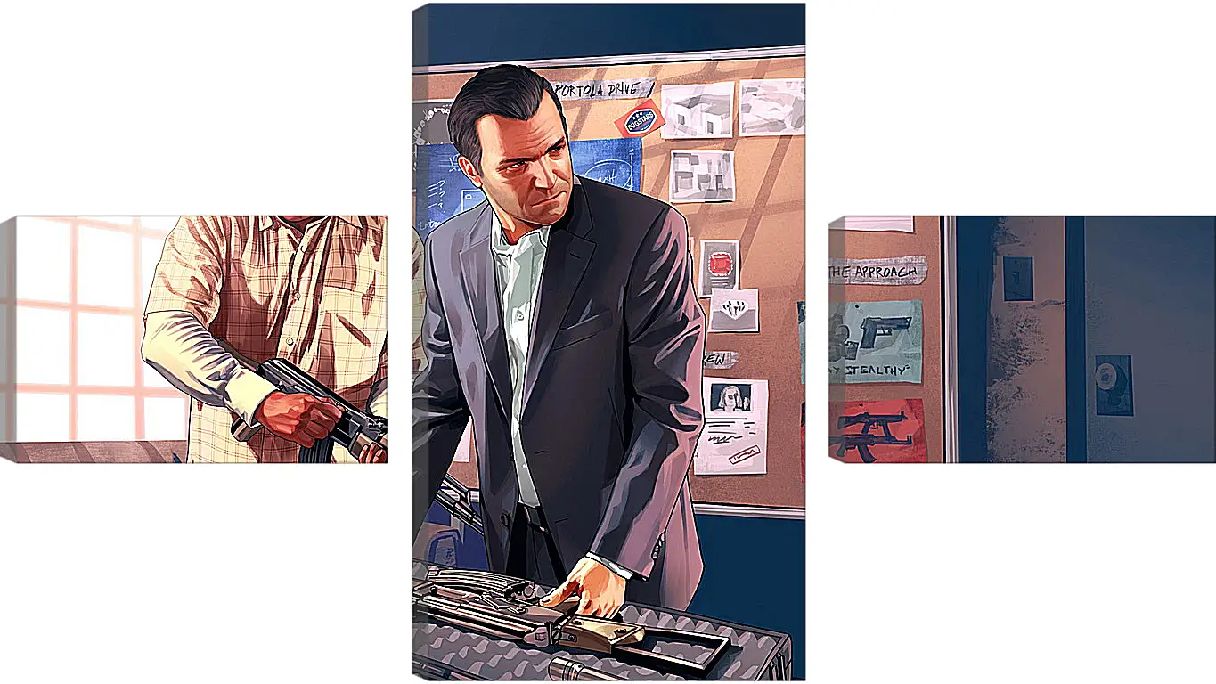 Модульная картина - grand theft auto v, michael, franklin
