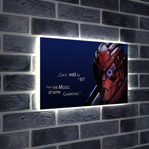 Лайтбокс световая панель - mass effect 3, garrus vakarian, quote
