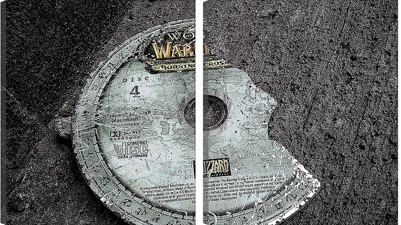 Модульная картина - world of warcraft, disk, cover