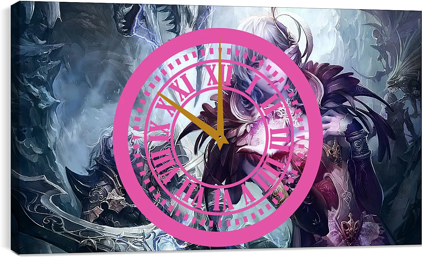 Часы картина - aion the tower of eternity, girl, magic
