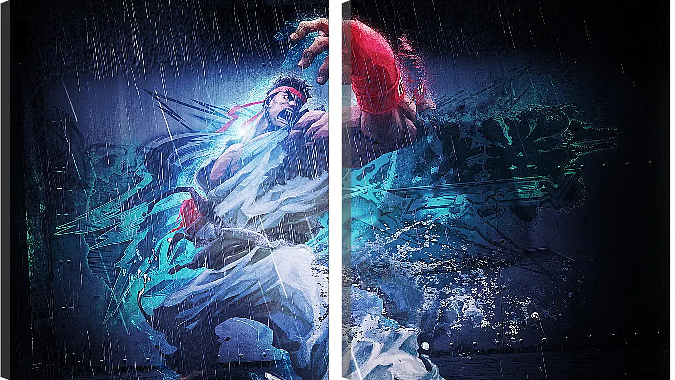 Модульная картина - street fighter x tekken, ryu, angry
