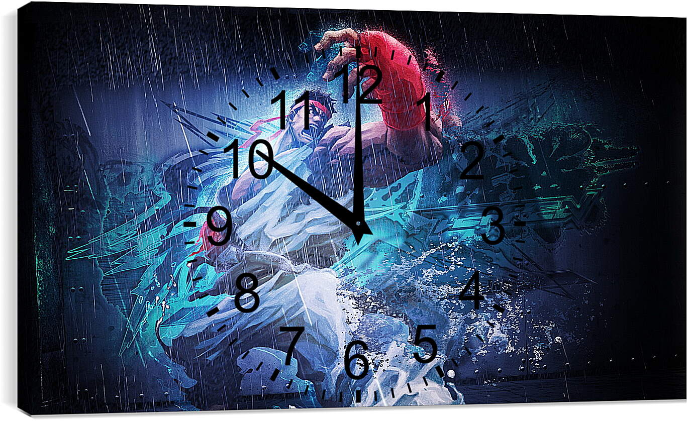 Часы картина - street fighter x tekken, ryu, angry
