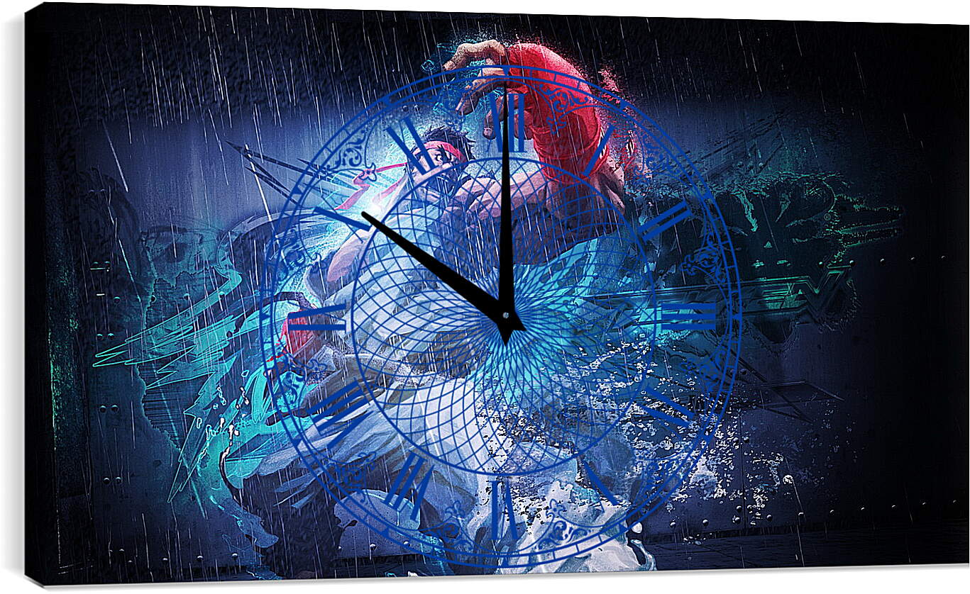 Часы картина - street fighter x tekken, ryu, angry
