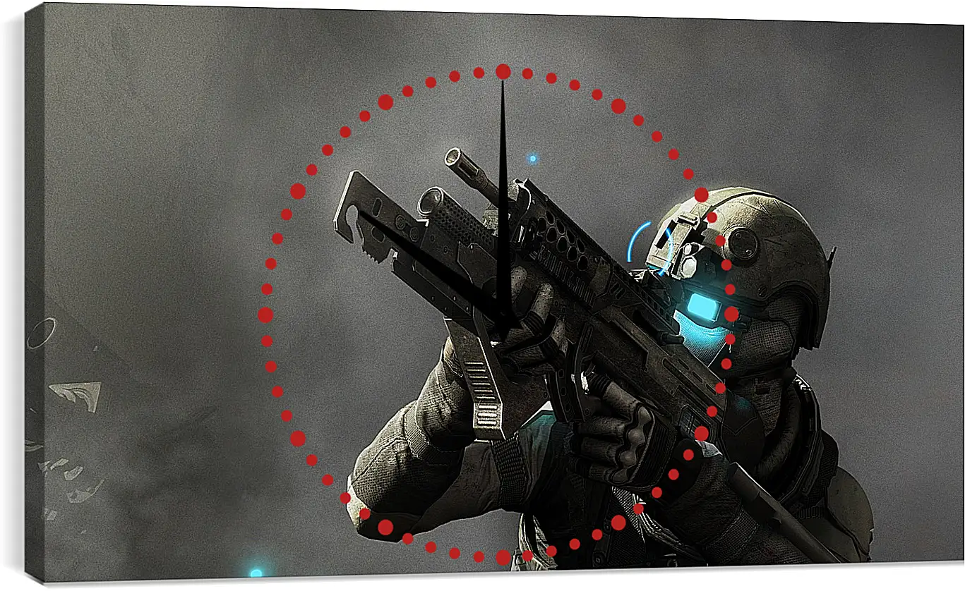 Часы картина - tom clancys ghost recon future soldier, soldiers, machine
