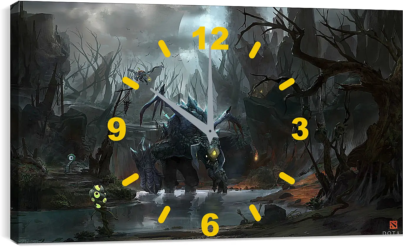 Часы картина - roshan, dota 2, art