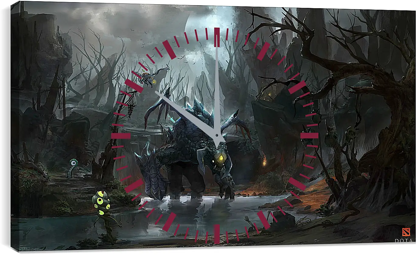 Часы картина - roshan, dota 2, art