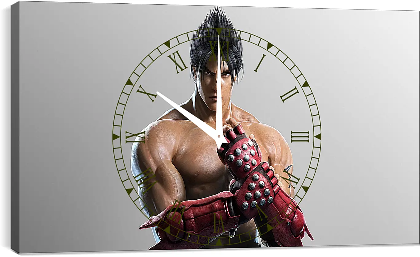 Часы картина - jin kazama, tekken, game
