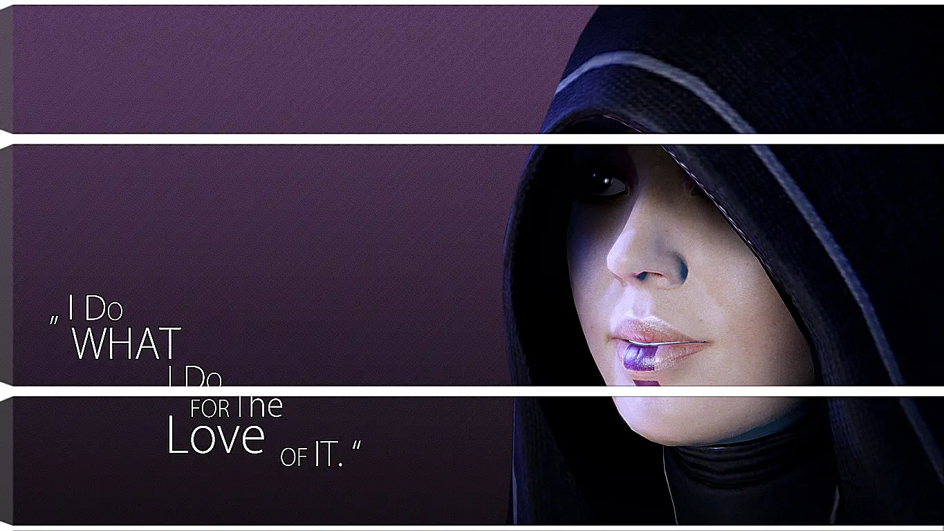 Модульная картина - mass effect, kasumi goto, hood
