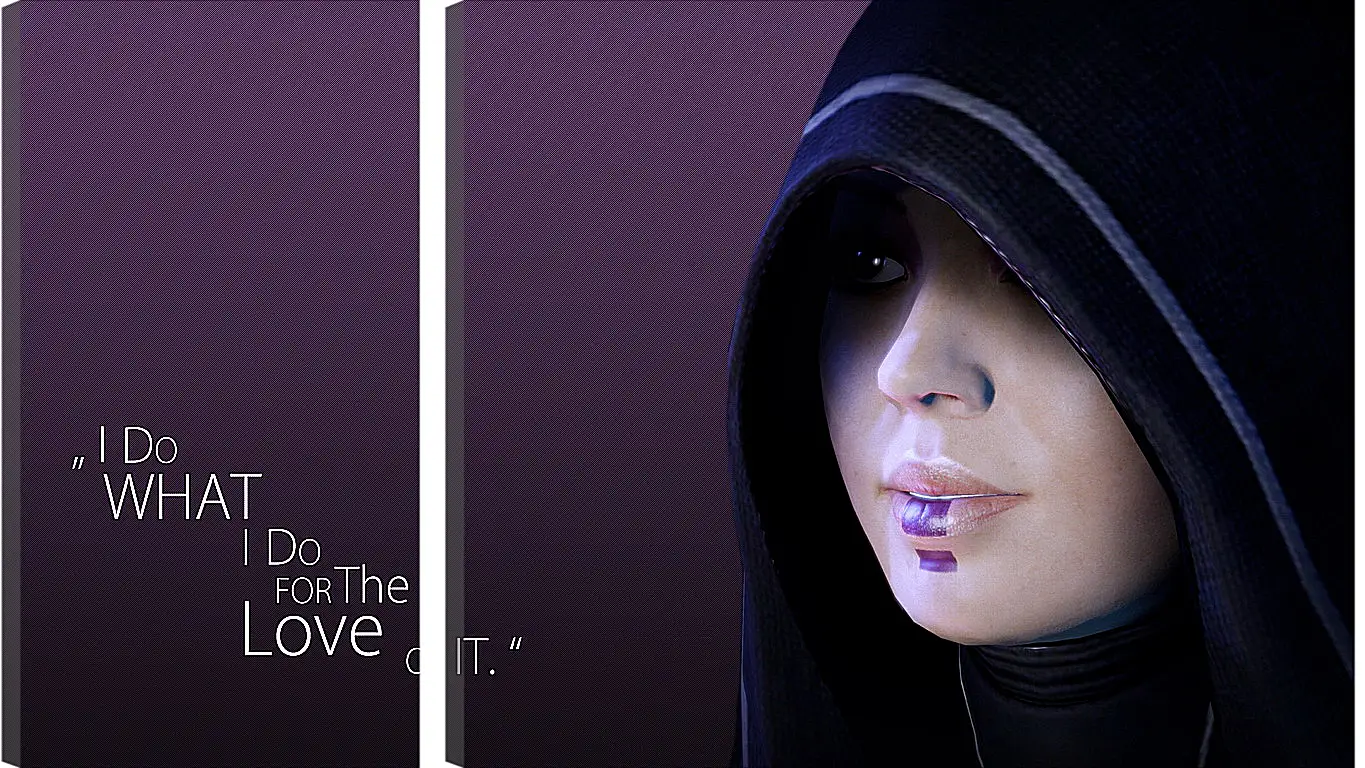 Модульная картина - mass effect, kasumi goto, hood
