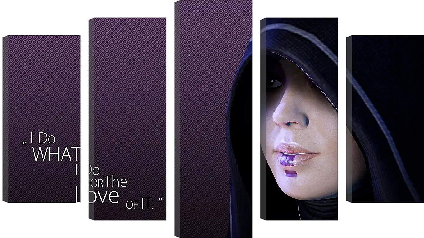 Модульная картина - mass effect, kasumi goto, hood
