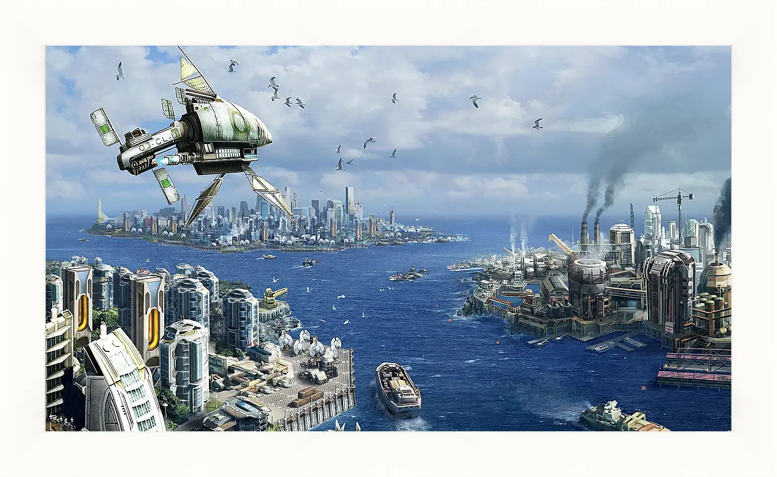 Картина в раме - anno 2070, city, ships
