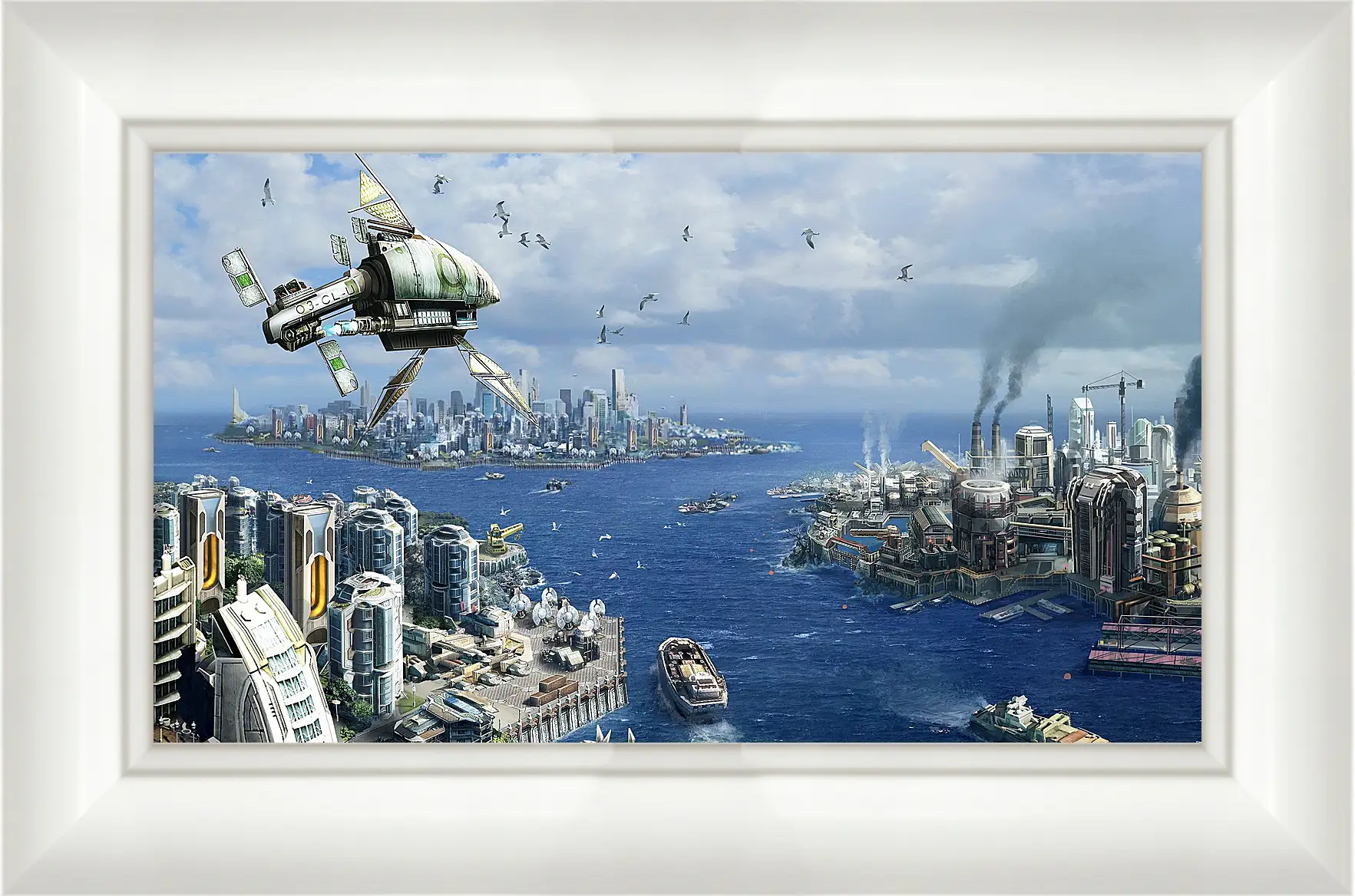 Картина в раме - anno 2070, city, ships
