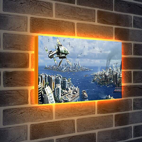 Лайтбокс световая панель - anno 2070, city, ships
