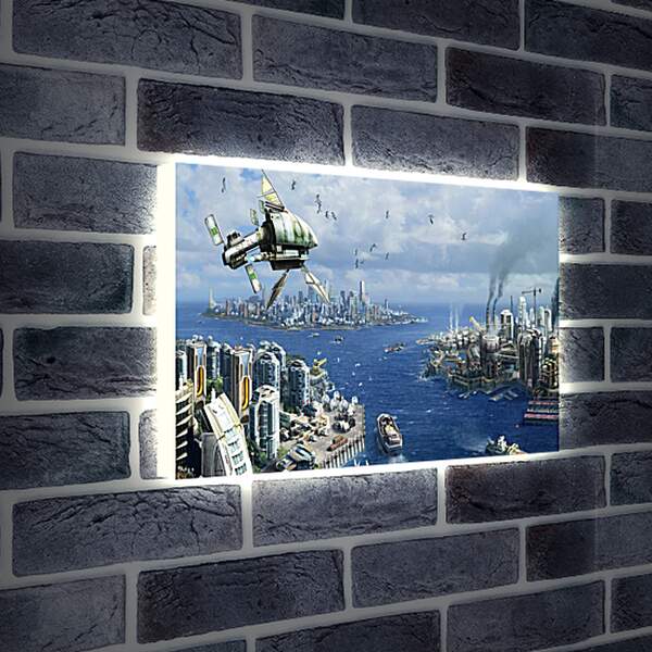 Лайтбокс световая панель - anno 2070, city, ships
