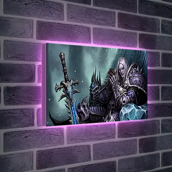 Лайтбокс световая панель - the lich king, world of warcraft wrath of the lich king, world of warcraft
