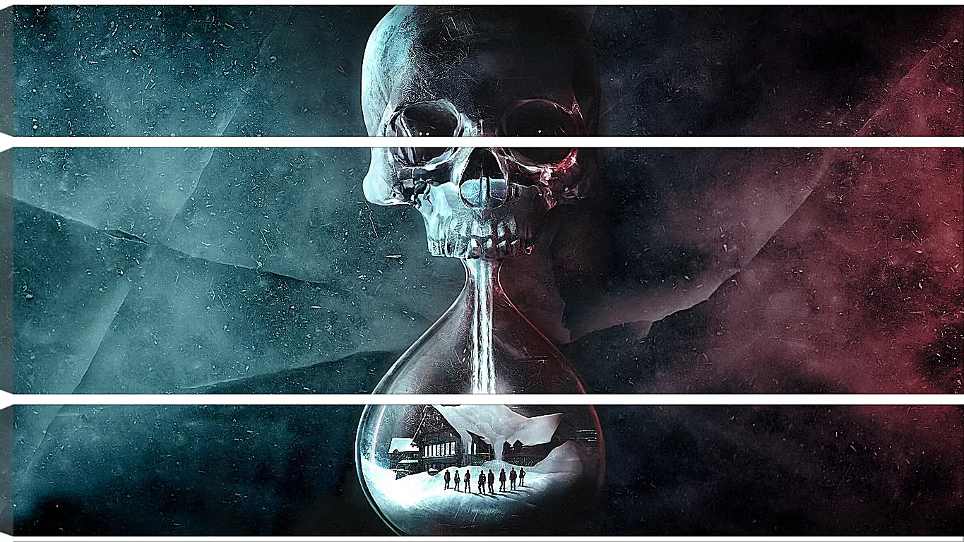 Модульная картина - until dawn, skull, clock
