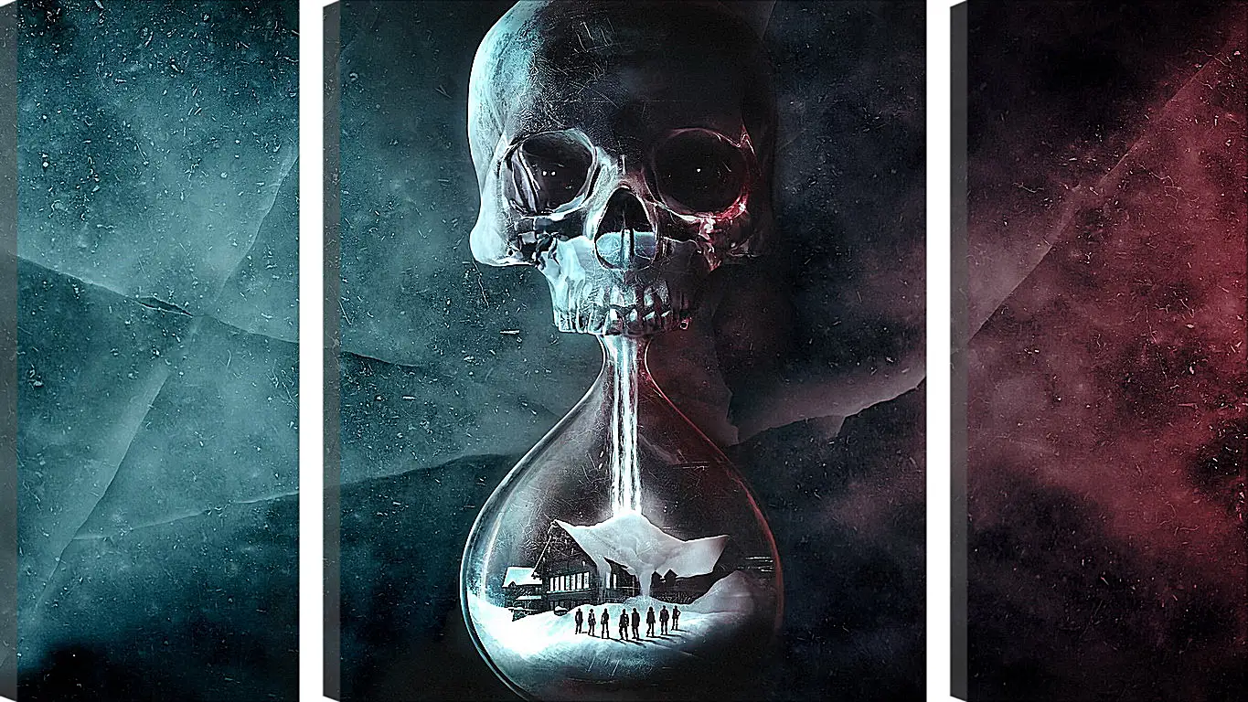 Модульная картина - until dawn, skull, clock
