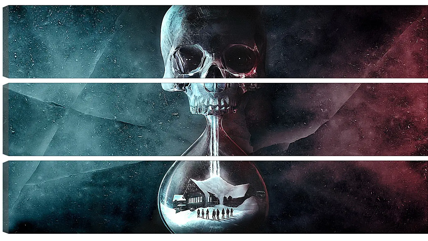 Модульная картина - until dawn, skull, clock
