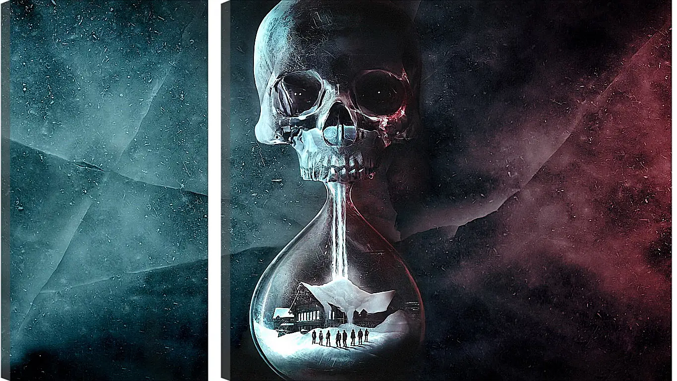 Модульная картина - until dawn, skull, clock
