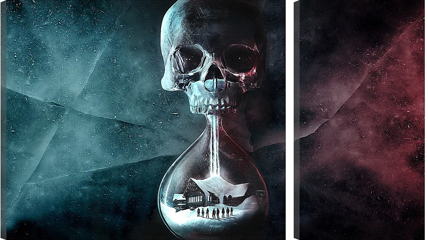 Модульная картина - until dawn, skull, clock
