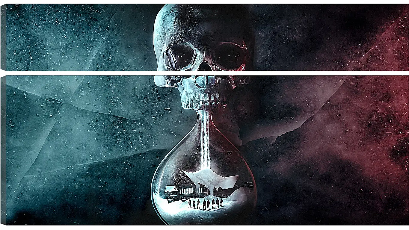 Модульная картина - until dawn, skull, clock
