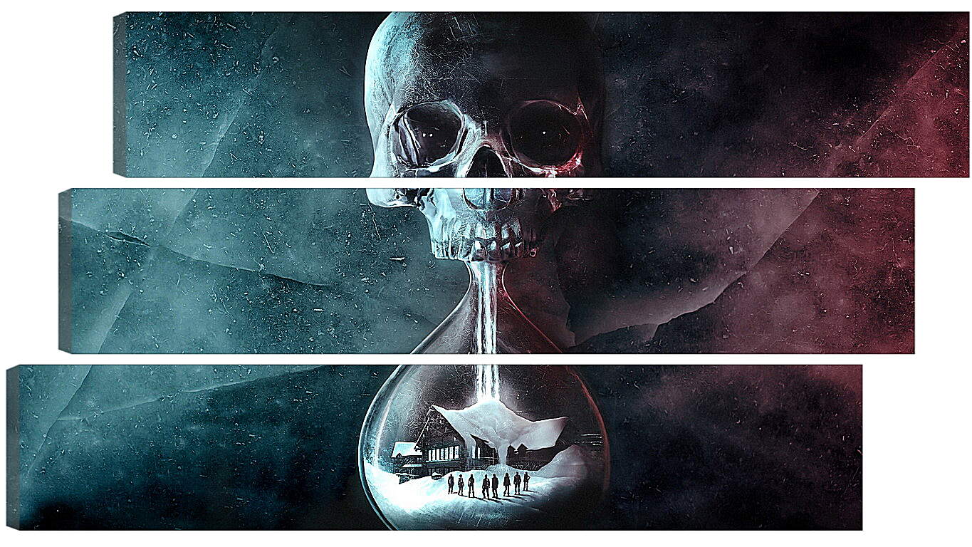 Модульная картина - until dawn, skull, clock
