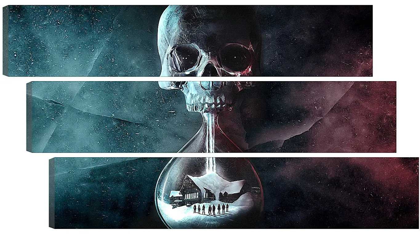 Модульная картина - until dawn, skull, clock
